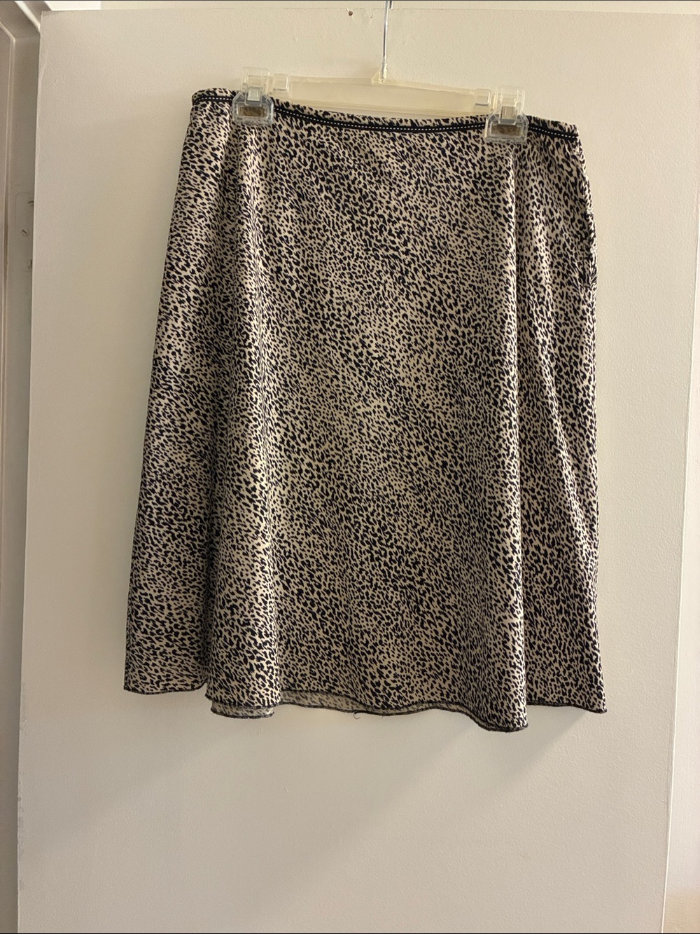 Lapis Leopard-Print A-Line Skirt in Beige and Black